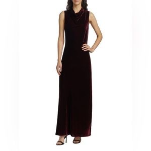VERONICA BEARD Kura Velvet Maxi Dress in Merlot